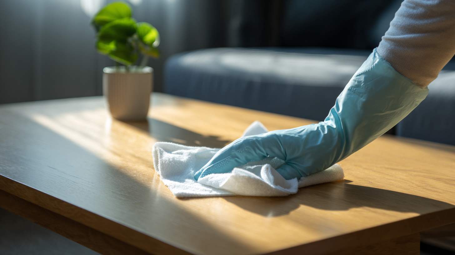 Mi Casa Cleaning Solutions Mi Casa Cleaning Solutions Cleaner In Gloves Dusting A Minimalist Airbnb Liv Edcc1f28 5233 4076 81db 5dff82eb8553