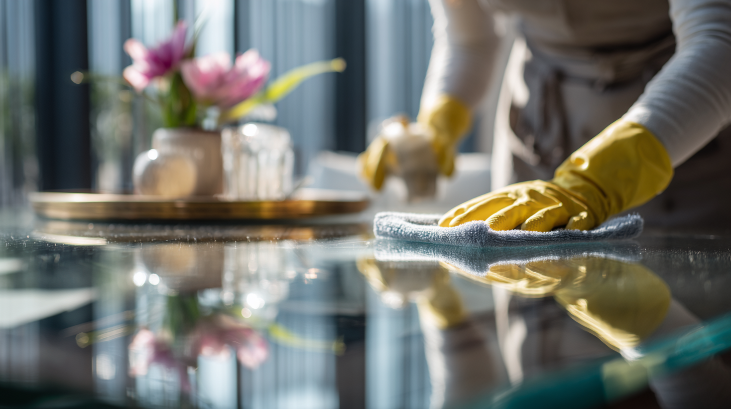 Mi Casa Cleaning Solutions  Mi Casa Cleaning Solutions Professional Cleaner In Gloves And Apron Polishin 8cce1610 3930 4ab8 A70b 038b438495b3