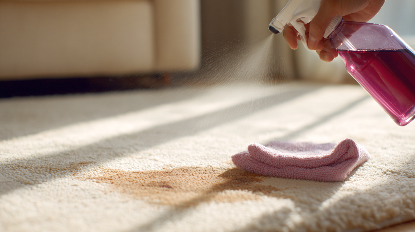 Mi Casa Cleaning Solutions  Davidv. 56221 Cleaner Spot Treating A Wine Stain On A Cream C C1d38836 E8de 4cd5 8e1f D11b4b3e9fc4 3