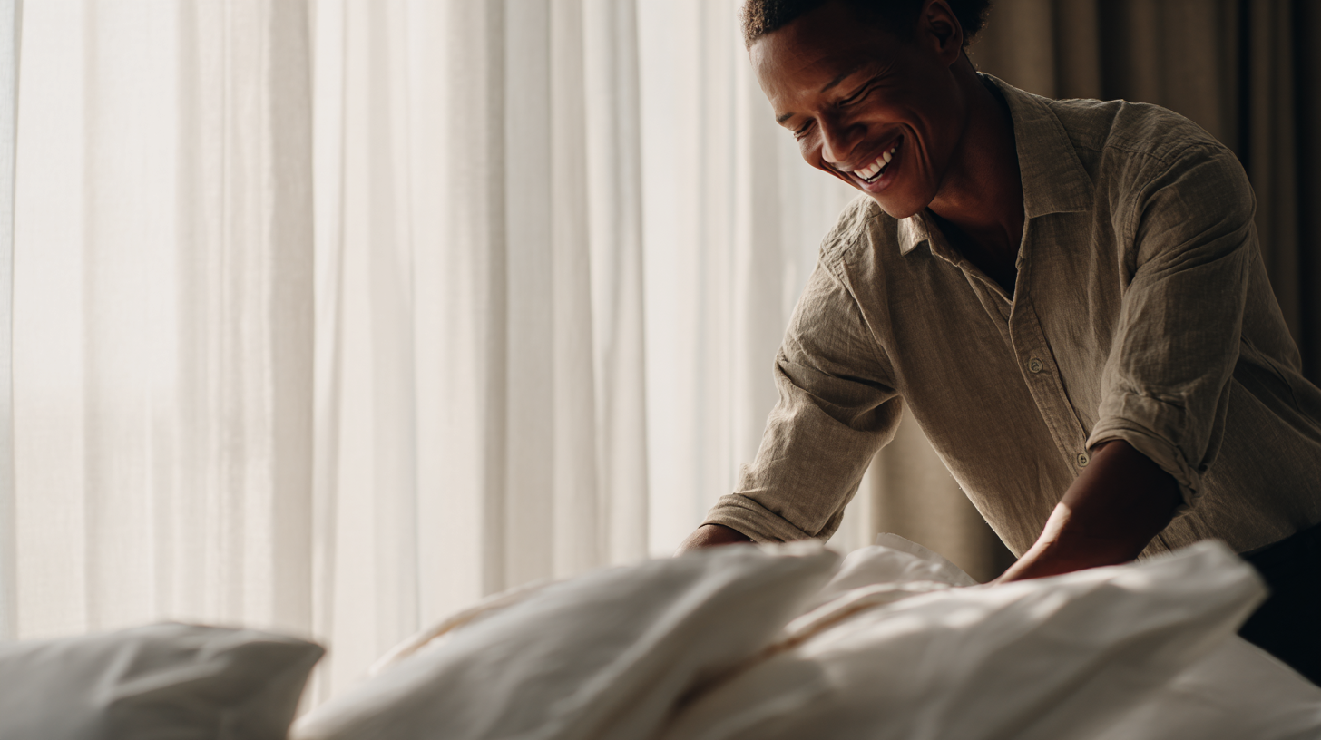 Mi Casa Cleaning Solutions  Davidv. 56221 Smiling Guest Running Their Hand Across Freshly 8aa88473 0b55 4fa0 B2ab 1c16158d5d3d 3